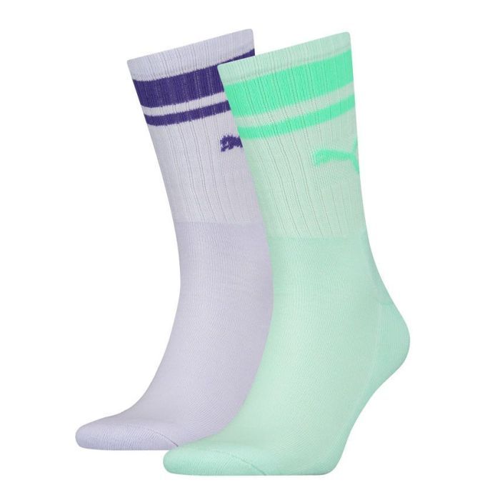 Шкарпетки Puma Crew Heritage Stripe Unisex 261058001-004 фіолетовий/м'ятний 43-46 (8718824801124)