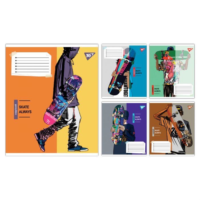 Тетрадь Yes Skate is always А5 48 листов клеткаSkate is always А5 48 листов клетка (767814)