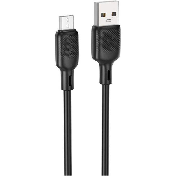 Дата кабель USB 2.0 AM to USB-C 1.0m 60W silicone black BOROFONE (6941991115455) зображення 2