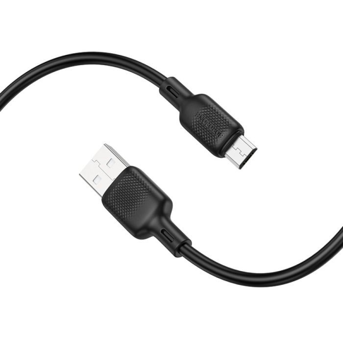 Дата кабель USB 2.0 AM to USB-C 1.0m 60W silicone black BOROFONE (6941991115455) зображення 4