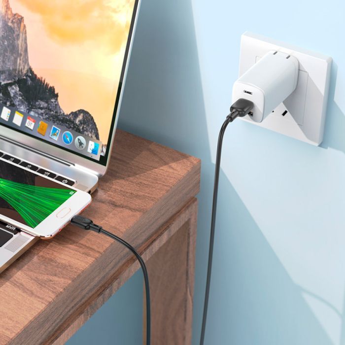Дата кабель USB 2.0 AM to USB-C 1.0m 60W silicone black BOROFONE (6941991115455) зображення 7