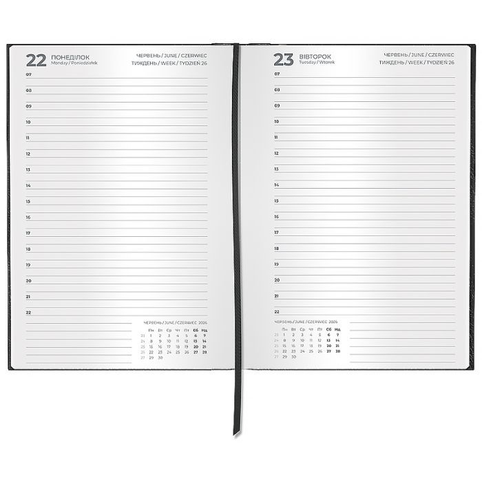 Тижневик Axent датований 2026 Classic Style, 145х210, чорний (8840-26-1-A) зображення 3