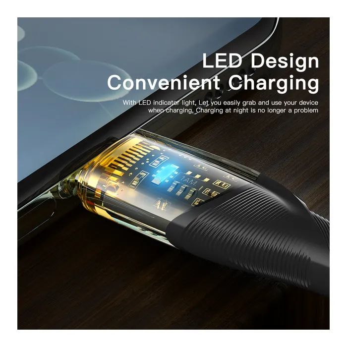 Дата кабель USB 2.0 AM to USB-C 2.0m 7A black Essager (EXCT-XJA01-P) зображення 5