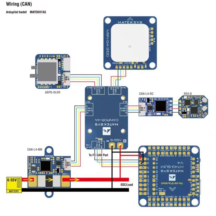 Полетный контроллер (FC) MATEK H743-SLIM-V4 (H743SLIMV4) изображение 8