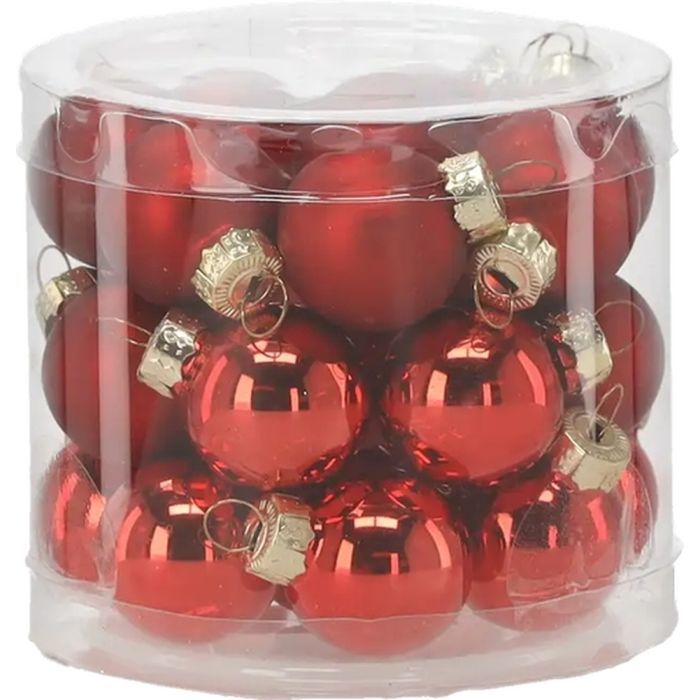 Елочная игрушка Chomik скляні кульки 24 шт, 2,5 см, червоні (5900779882126_3)