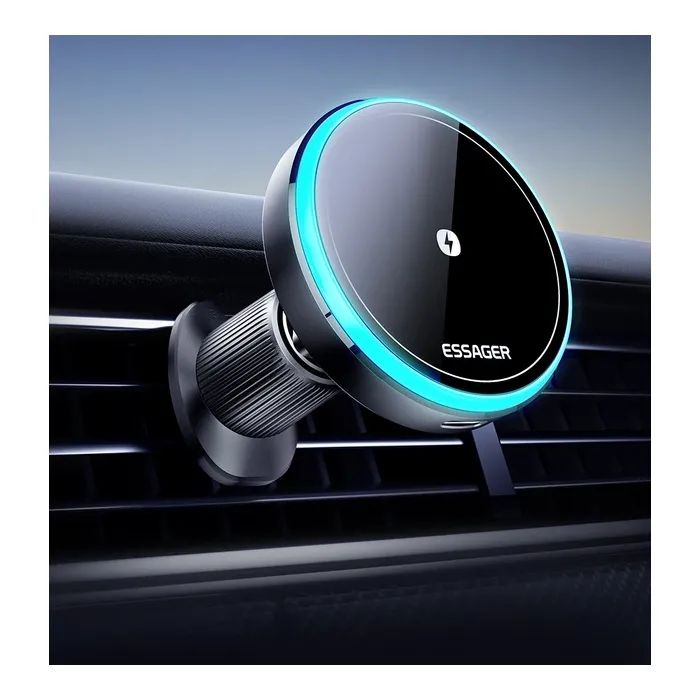 Универсальный автодержатель Essager Element magnetic wireless charging car bracket outlet+paste mode (EZJCX-YS01-Z) изображение 6