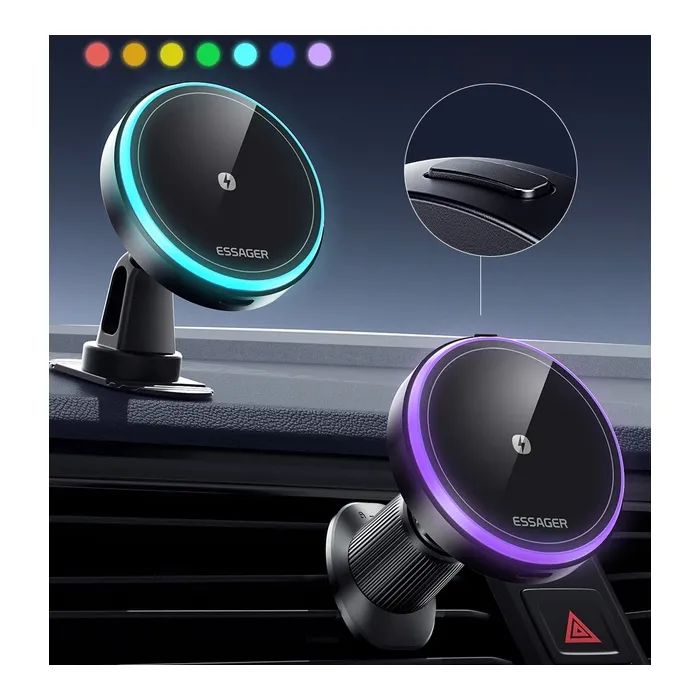 Универсальный автодержатель Essager Element magnetic wireless charging car bracket outlet+paste mode (EZJCX-YS01-Z) изображение 8