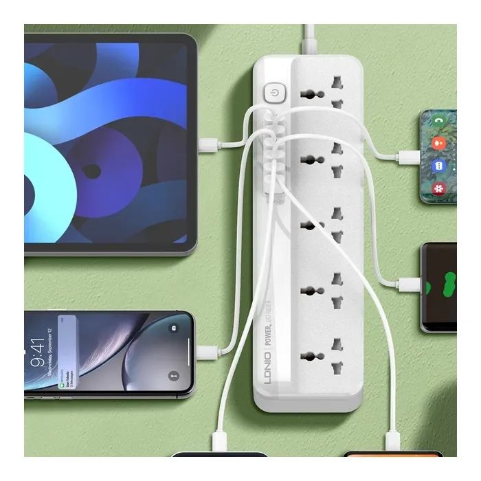 Сетевой фильтр питания LDNIO SC5614 5роз. 3USB 2м (SC5614) изображение 7