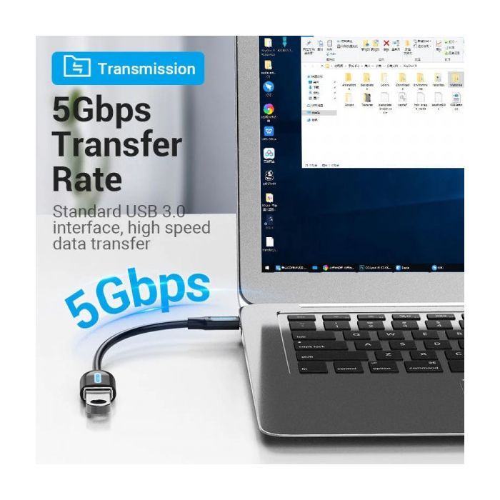 Переходник OTG USB 3.1 AF to USB-C 0.15m black VENTION (CCVBB) изображение 4