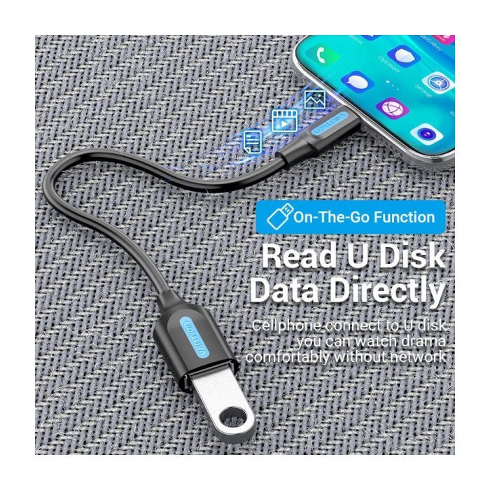 Переходник OTG USB 3.1 AF to USB-C 0.15m black VENTION (CCVBB) изображение 5
