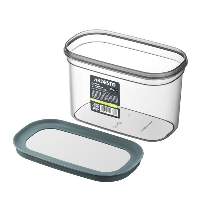 Харчовий контейнер Ardesto Fresh 0.65л, пластик, прямокутна, сірий (AR1307GG) зображення 3