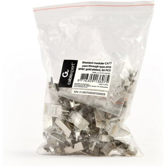 Коннектор RJ45 cat.7 FTP 8P8C * 50 (сквозные отв., позолоч. конт.) Cablexpert (LC-PTF7-01/50) изображение 5