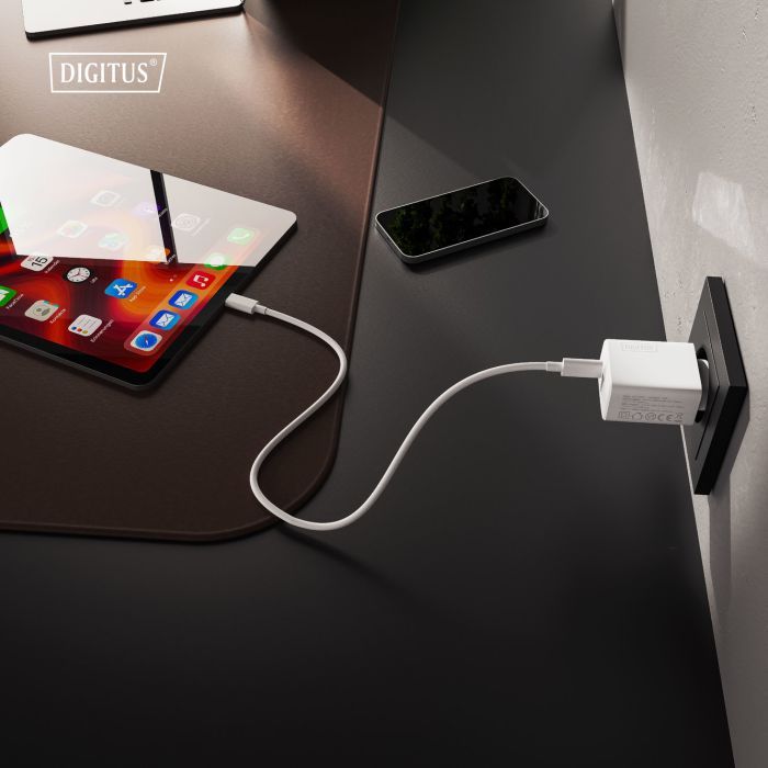 Зарядний пристрій Digitus 1xUSB-C + 1xUSB 30W GaN (DA-10301) зображення 3