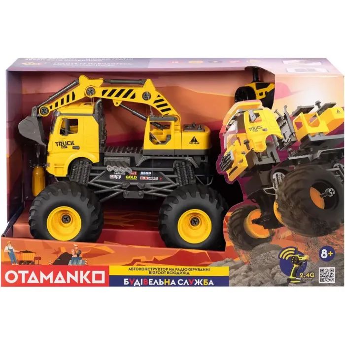 Конструктор Otamanko Автоконструктор BIGFOOT Вездеход Экскаватор (FY002A (yellow)) изображение 3