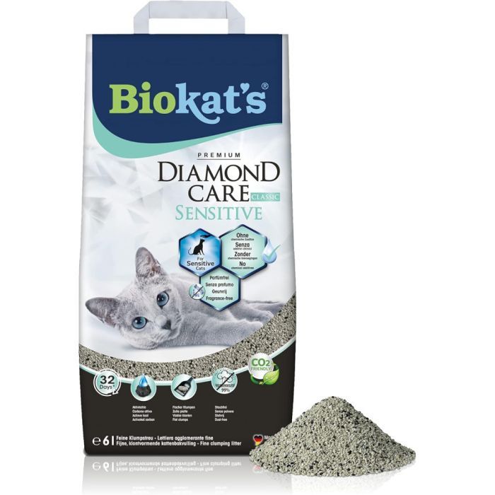 Наповнювач для туалету Biokat's Dimond Care Sensitive Classic бентонітовий 6 л (4002064613901) зображення 2