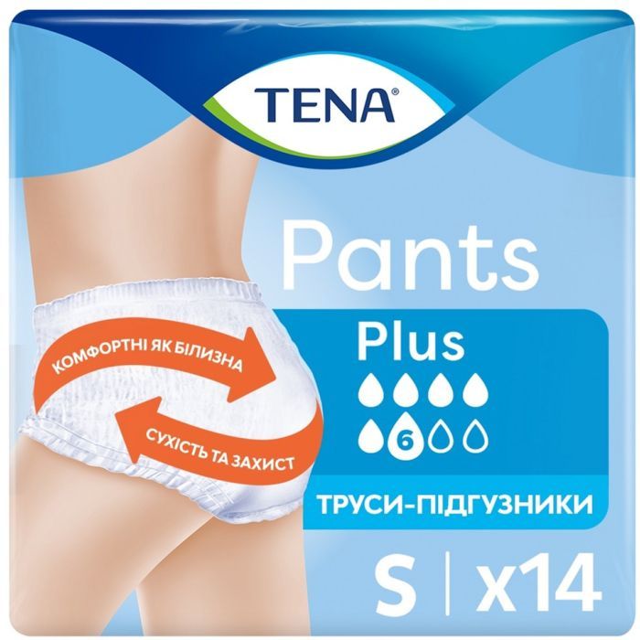Подгузники для взрослых Tena Pants Plus Small 14 шт 65-85 см 6 крапель (7322542545270)