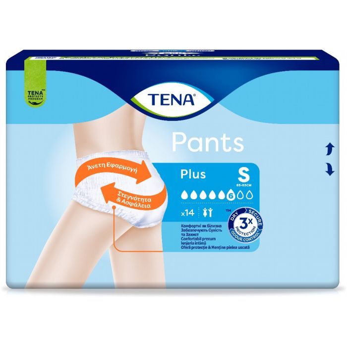 Подгузники для взрослых Tena Pants Plus Small 14 шт 65-85 см 6 крапель (7322542545270) изображение 2