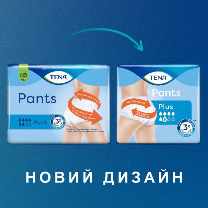 Подгузники для взрослых Tena Pants Plus Small 14 шт 65-85 см 6 крапель (7322542545270) изображение 3