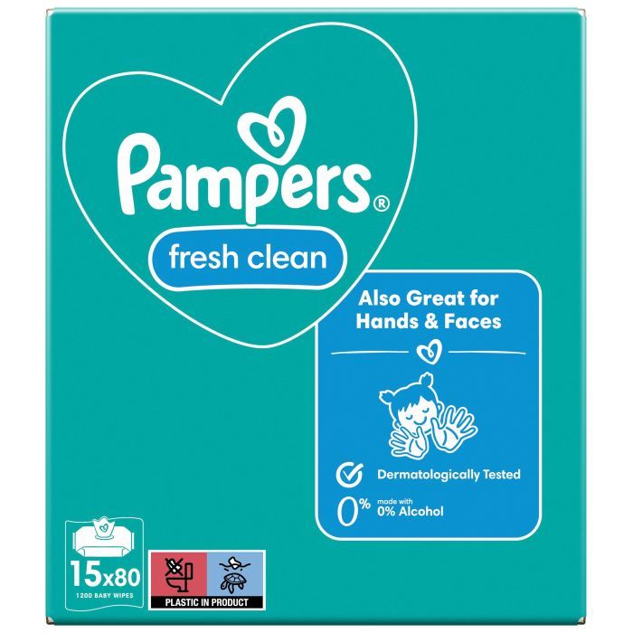 Детские влажные салфетки Pampers Fresh Clean 80 шт х 12 пачок (960 шт) (8006530134552) изображение 2