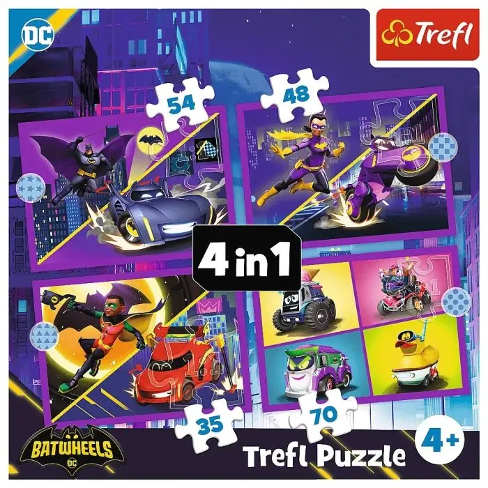 Пазл Trefl Batwheels Зустрічайте Batwheels 4 в 1 (35, 48, 54, 70) (5900511346589) зображення 6