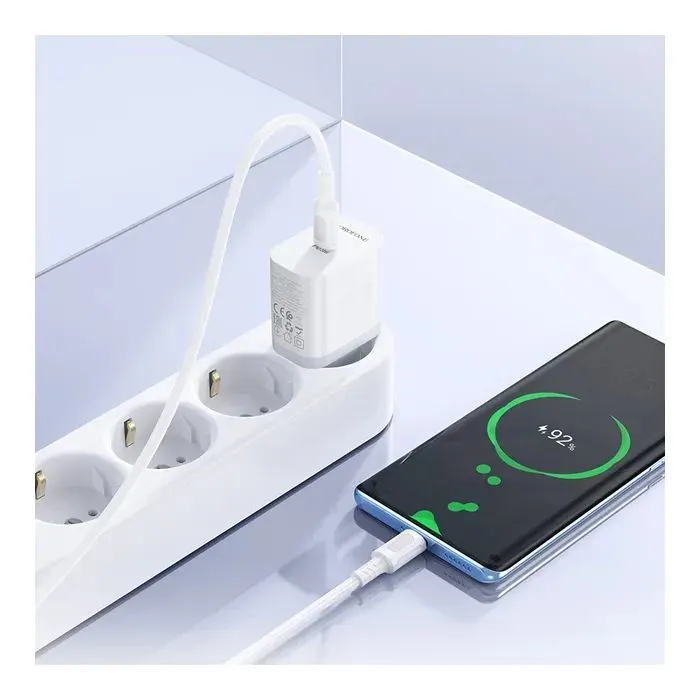 Зарядное устройство BOROFONE USB-C PD20W + cable USB-C to USB-C white (6941991121371) изображение 8