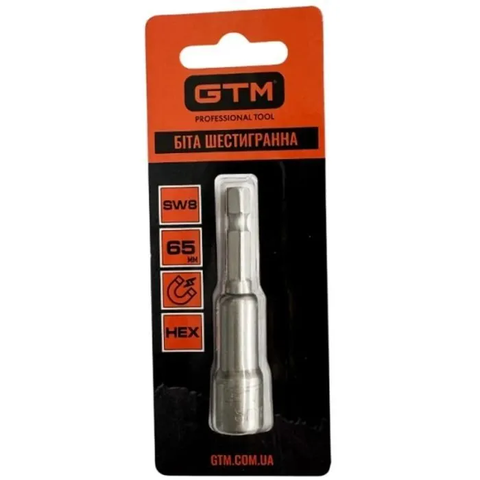 Набор бит GTM шестигранная, SW8, 65мм (SB-SW8-65) изображение 2