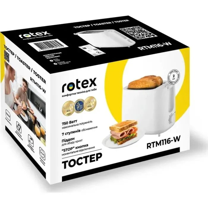 Тостер Rotex RTM116-W изображение 9