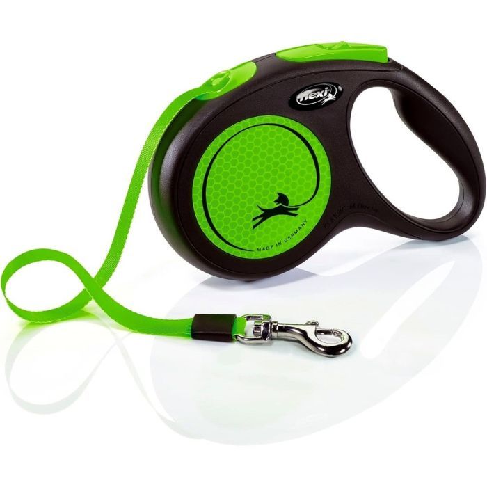 Поводок для собак Flexi New Neon стрічка M 5 м/ 25 кг помаранчевий (4000498031803)