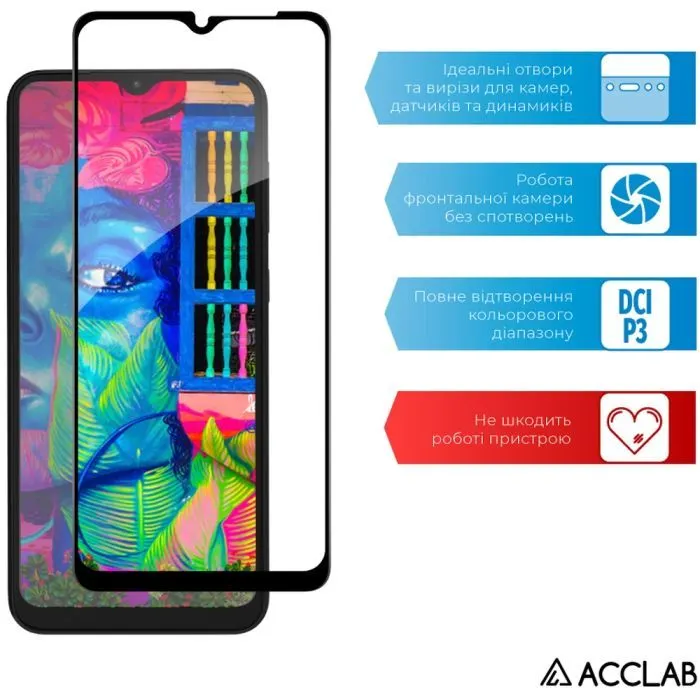 Скло захисне ACCLAB Full Glue Samsung A04 Black (1283126544804) зображення 5
