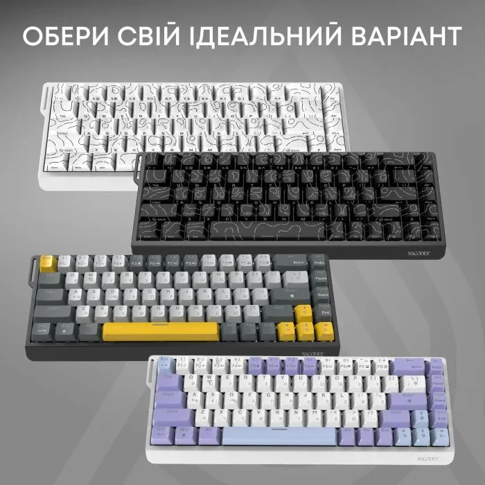 Клавіатура Ajazz NacodeX NK68 V2 Red Switch LED USB UA Black (NK68-V2-R-S-B) зображення 6