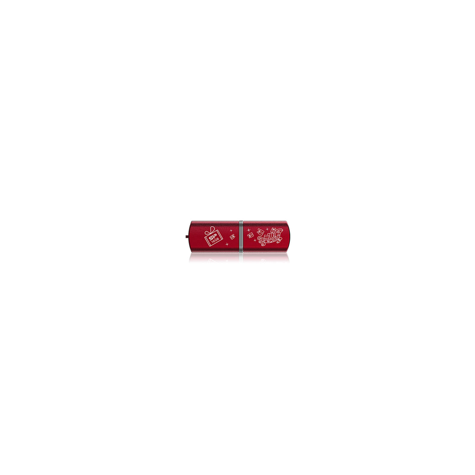 USB флеш накопичувач Silicon Power 16Gb LuxMini 720 red winter edition (SP016GBUF2720V1R-LE)