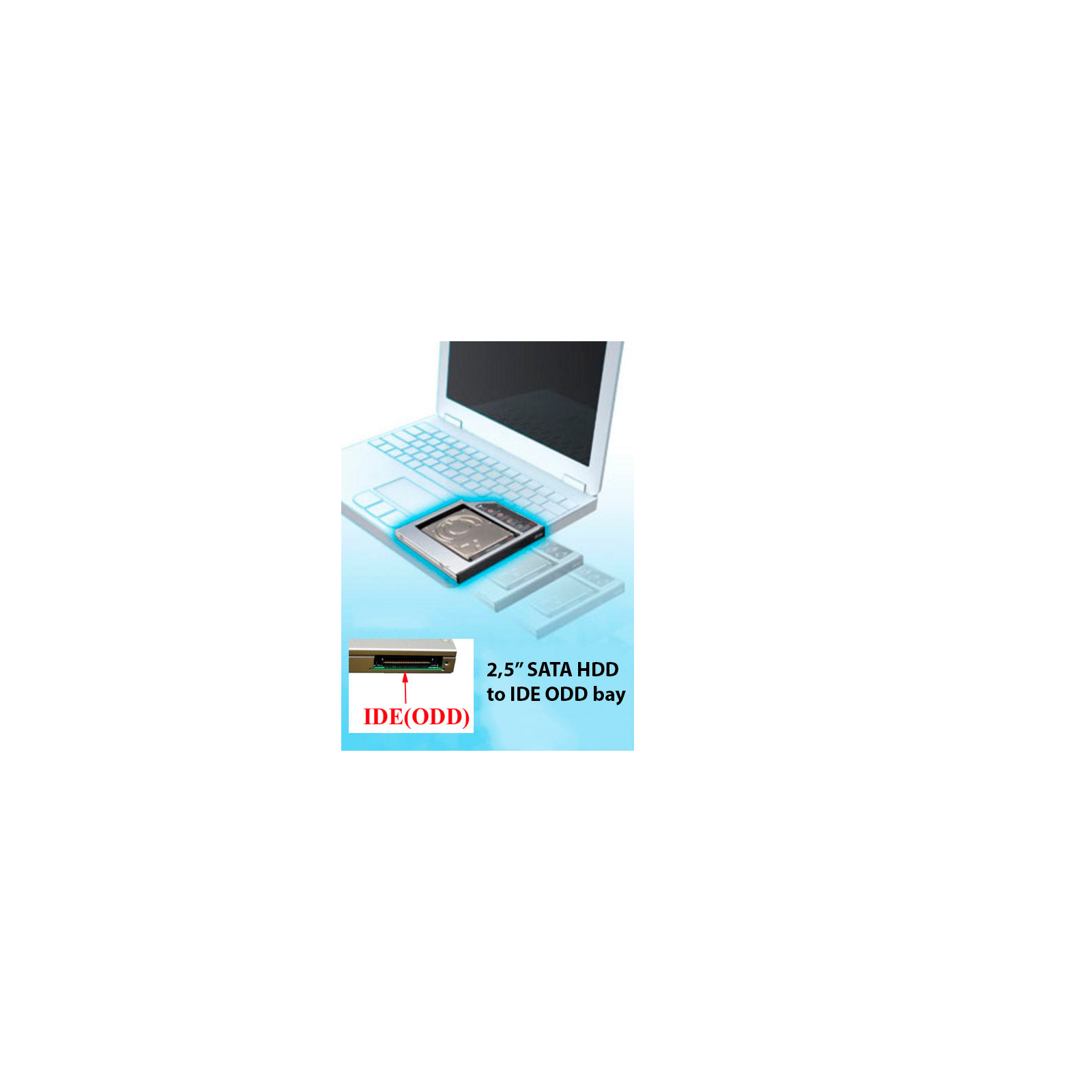 Фрейм-переходник Maiwo 2,5" 12.7 mm HDD/SSD SATA IDE (NSTOR-12-IDE) изображение 7
