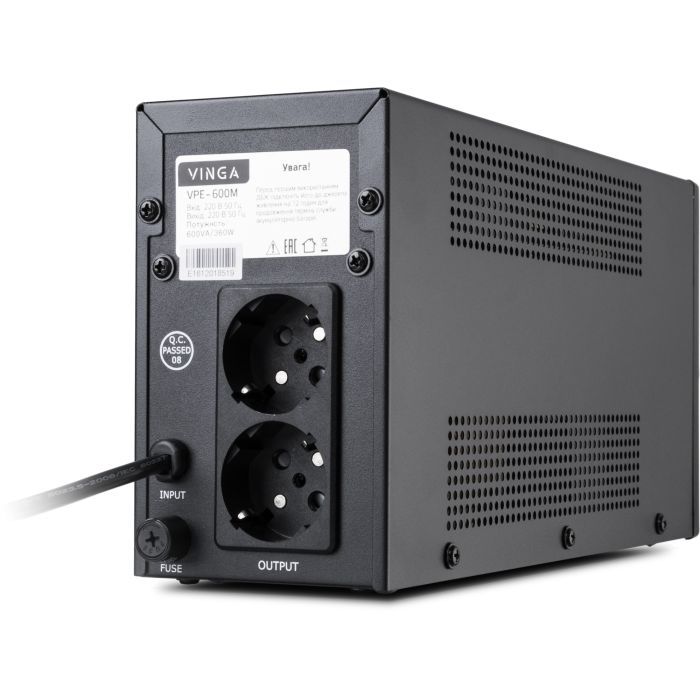 Пристрій безперебійного живлення Vinga LED 800VA metal case (VPE-800M) зображення 3