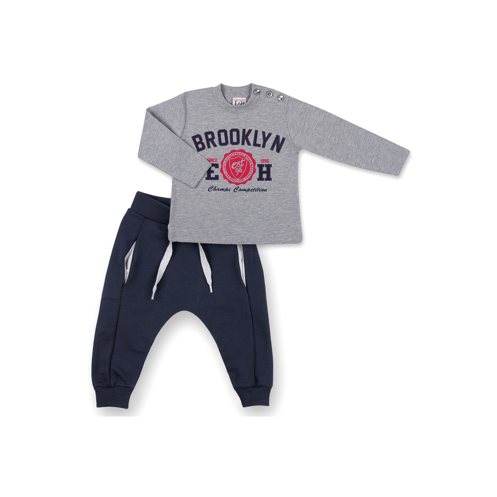 Набор детской одежды Breeze кофта и брюки серый меланж " Brooklyn" (7882-80B-gray)
