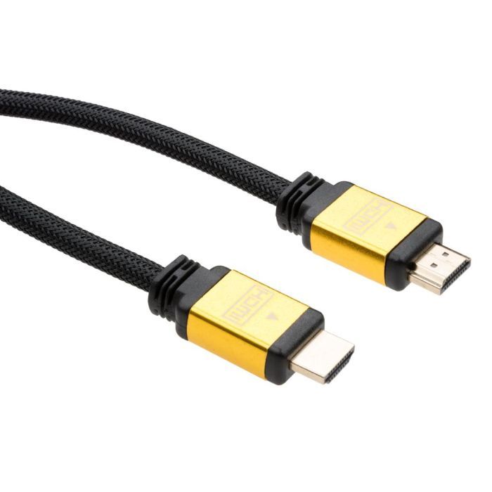 Кабель мультимедийный HDMI to HDMI 5 m metal V2.0 Vinga (VCPDCHDMI2VMM5BK) изображение 2
