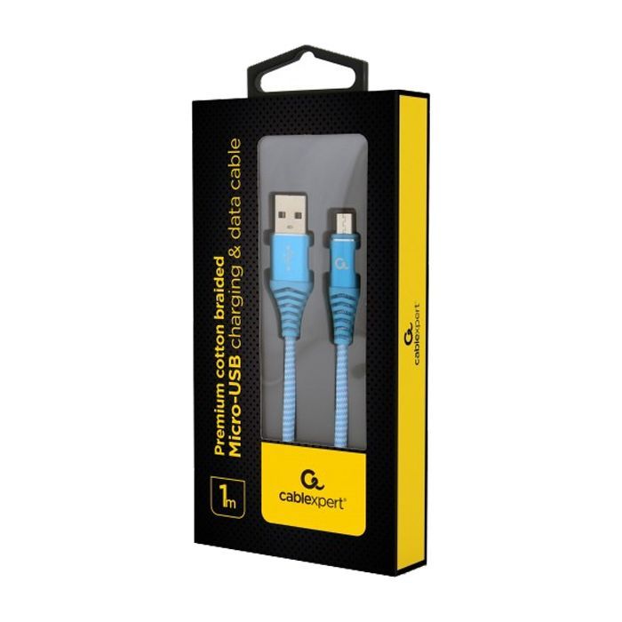 Дата кабель USB 2.0 Micro 5P to AM Cablexpert (CC-USB2B-AMmBM-1M-PW) изображение 2
