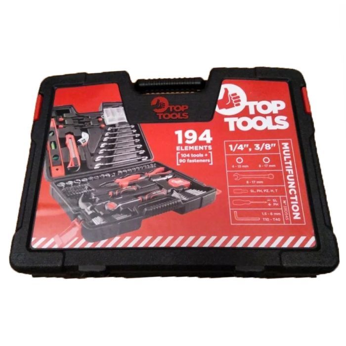 Набор инструментов Top Tools 1/4”, 3/8”, 194 ед. (38D545) изображение 2