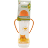 Бутылочка для кормления Baby Team с ручками и силиконовой соской, 250мл 0+ оранж (1411_оранжевый)