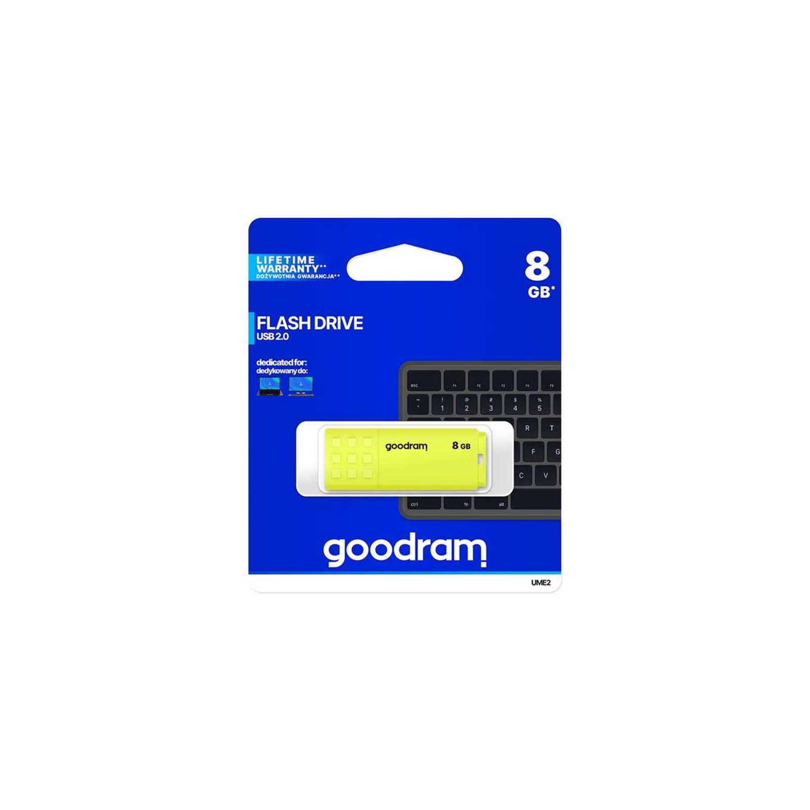 USB флеш накопичувач Goodram 8GB UME2 Yellow USB 2.0 (UME2-0080Y0R11) зображення 4