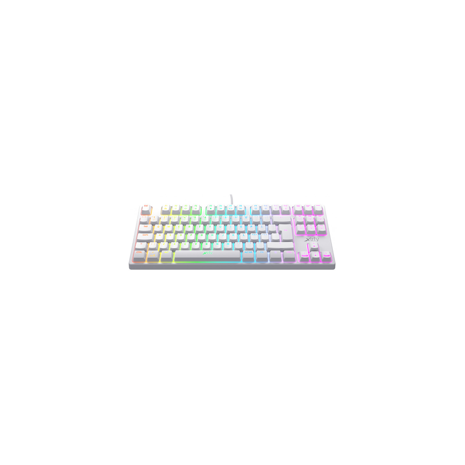 Клавіатура Xtrfy K4 TKL RGB Kailh Red Ukr-Ru White (XG-K4-RGB-TKL-WH-R-UKR) зображення 2