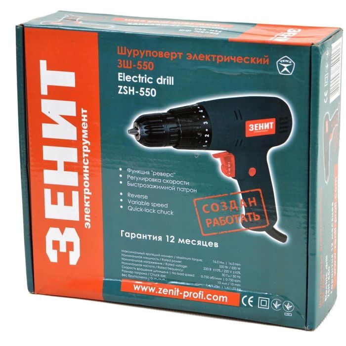 Шуруповерт Зеніт ЗШ-550 (834612) изображение 4