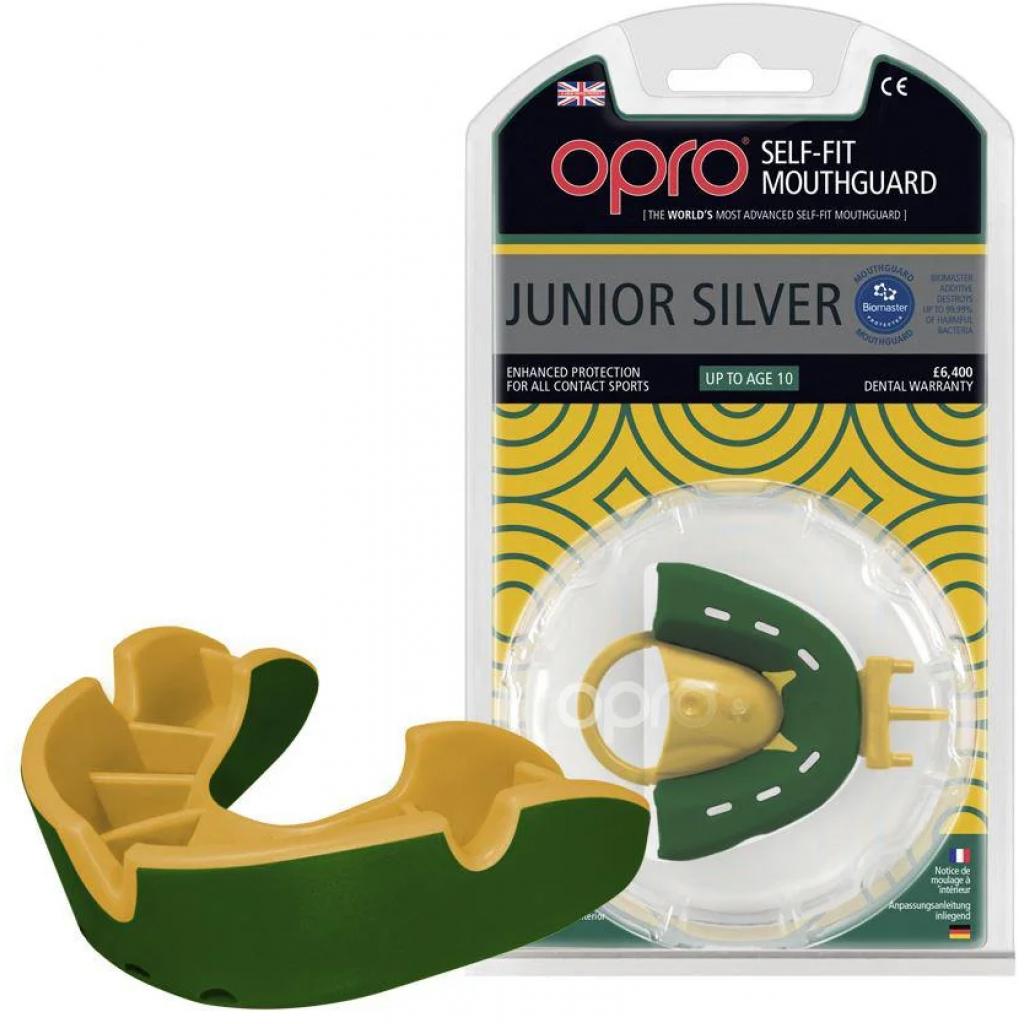 Капа Opro Junior Silver - Green/Gold (art_002190003)