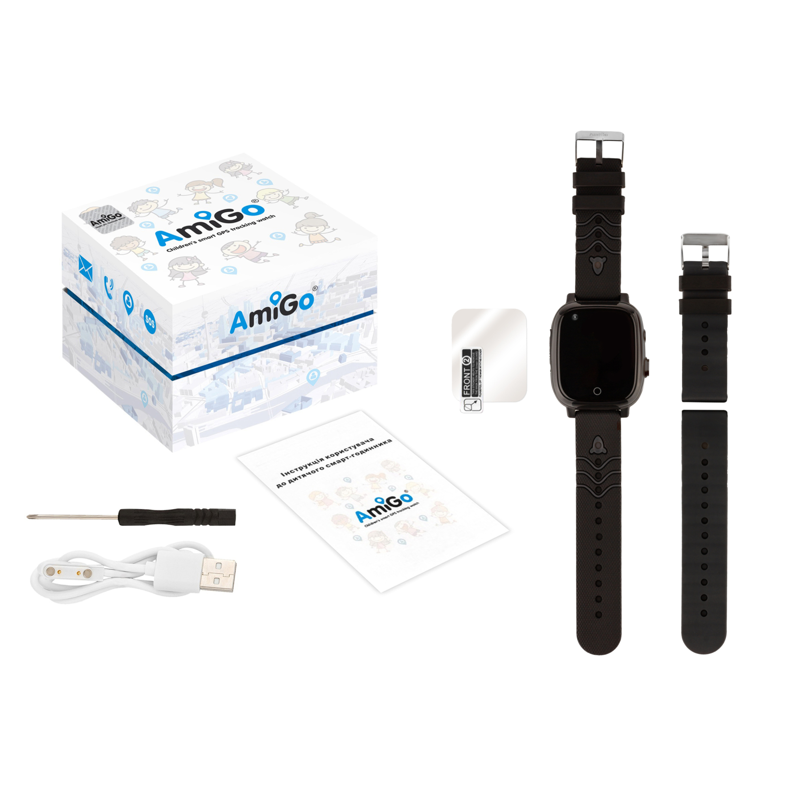 Смарт-годинник Amigo GO005 4G WIFI Kids waterproof Thermometer Black (747016) зображення 8