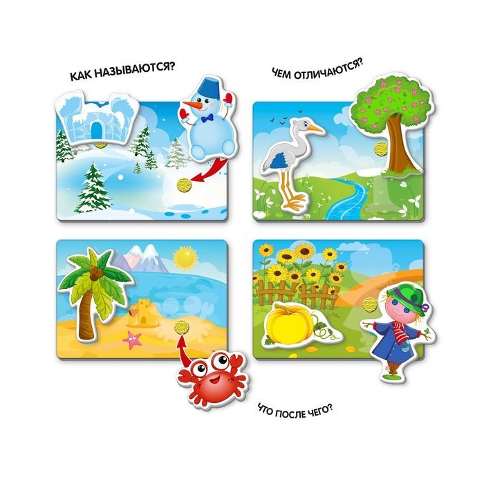 Развивающая игрушка Vladi Toys Вжик-вжик Липучки Времена года рус (VT1302-23) изображение 3
