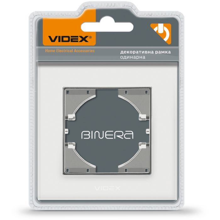 Рамка Videx BINERA  белое стекло одинарная (VF-BNFRG1H-W)