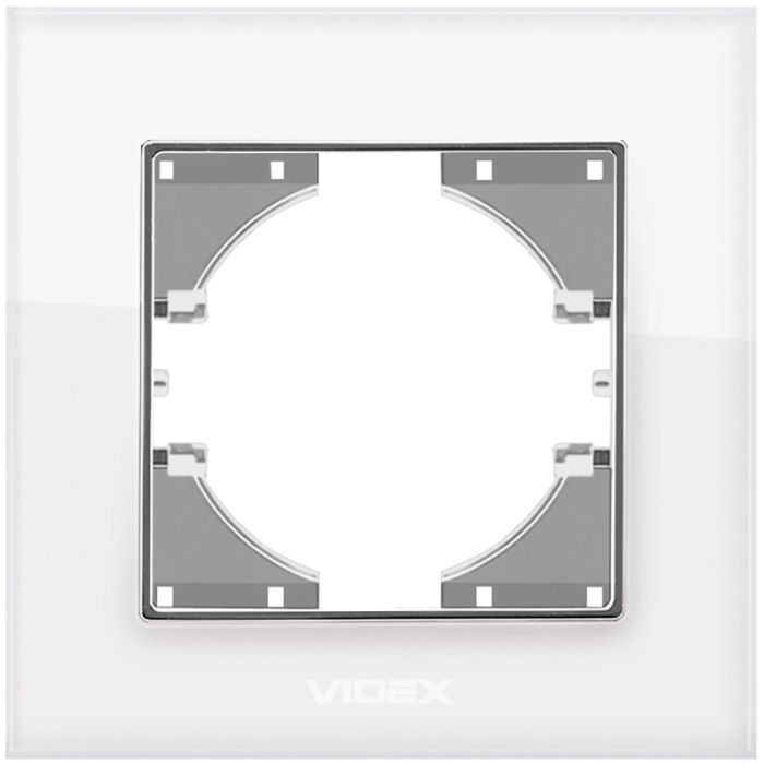 Рамка Videx BINERA  белое стекло одинарная (VF-BNFRG1H-W) изображение 2