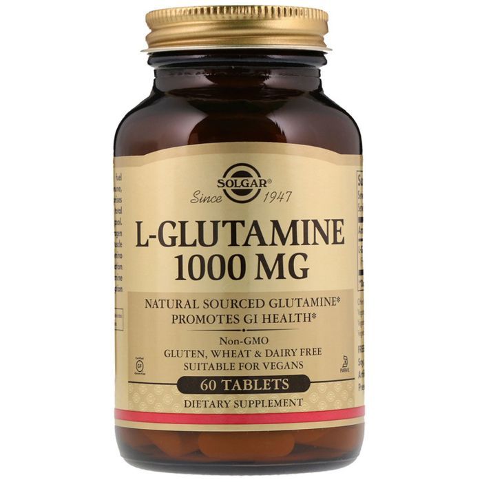 Витамин Solgar L-Глютамин, L-Glutamine, 1000 мг, 60 таблеток (SOL-01254)