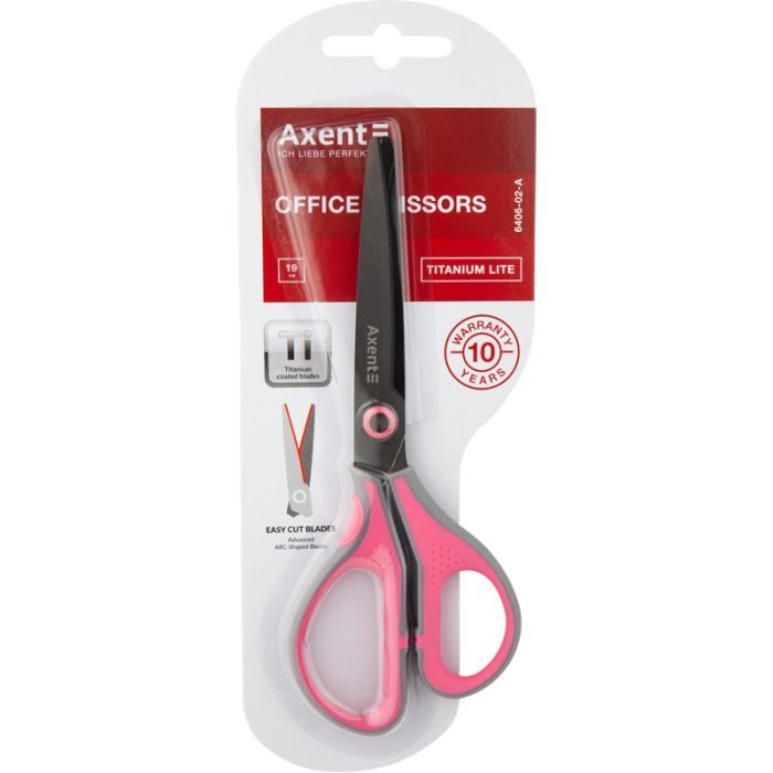 Ножиці Axent Titanium Lite 19 см Сіро-рожеві (6406-02-A) зображення 2