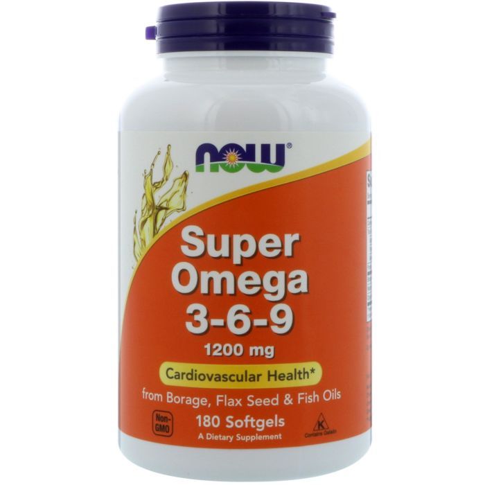 Жирні кислоти Now Foods Супер Омега 3-6-9 1200мг, 180 желатинових капсул (NOW-01841)