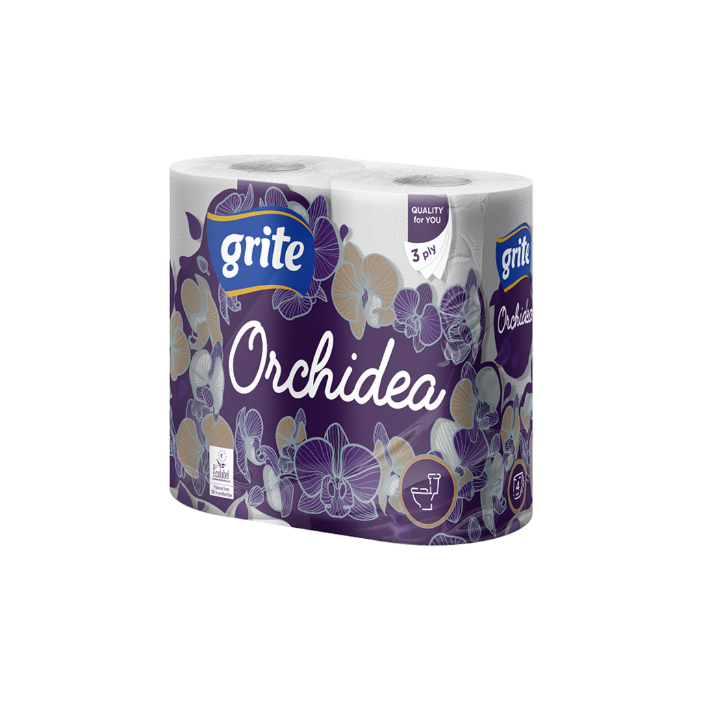 Туалетная бумага Grite Orchidea 3 слоя 4 рулона (4770023348095)